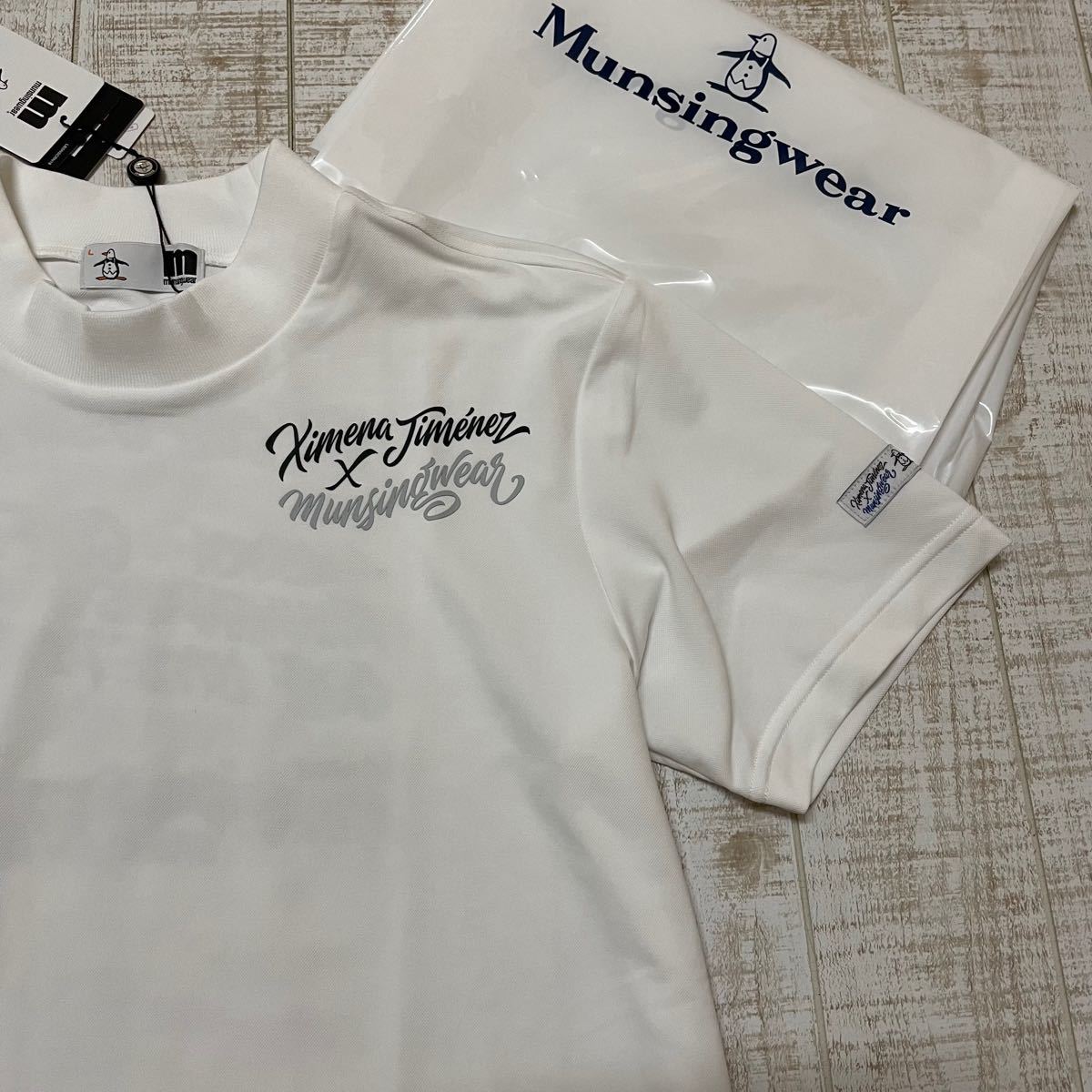 マンシングウェア 半袖モックネック ホワイト 新品 ゴルフウェア L