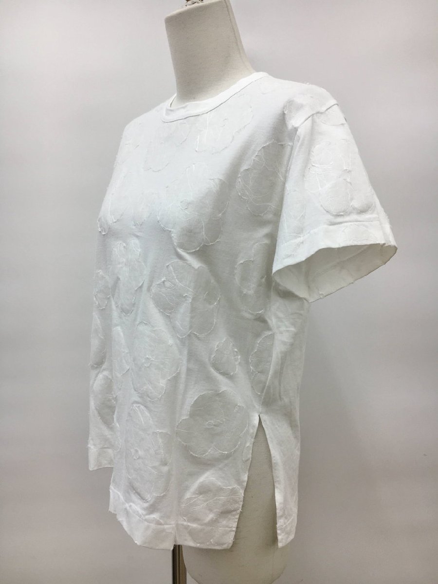 タオ tao プルオーバー Tシャツ S ホワイト 半袖 TI-T013 AD2021 日本製 花モチーフ コムデギャルソン COMME des GARCONS 2211WR034_画像3