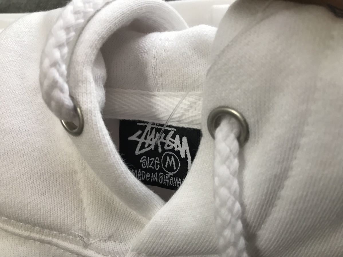 STUSSY ステューシー BASIC HOOD (HOODED) ベーシックロゴ スウェット パーカー プルオーバー 裏起毛 並行輸入品 新品未使用 白 ホワイト_画像5