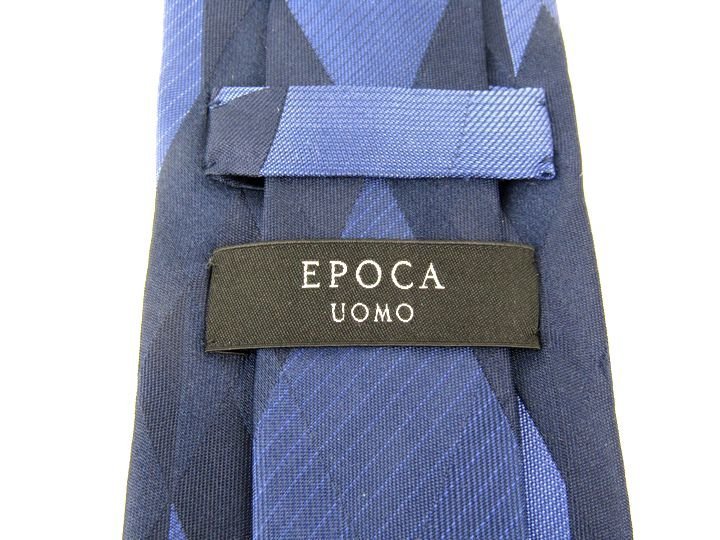 エポカウォモ ブランドネクタイ ダイヤ柄 総柄 日本製 メンズ ネイビー EPOCA UOMO_画像3