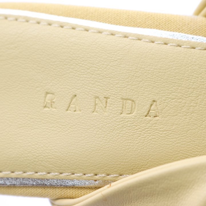 ランダ ミュール 美品 ソフトねじりストラップ スクエアカットトゥ サンダル シューズ 靴 レディース Sサイズ イエロー RANDA