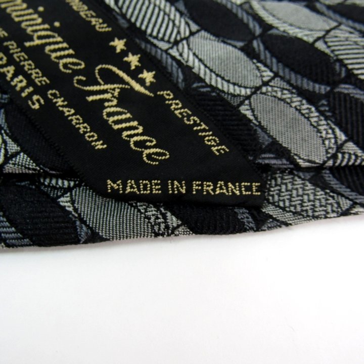 ドミニクフランス ネクタイ総柄ストライプフランス製高級ブランドシルク メンズ ブラック Dominique Frances_画像4