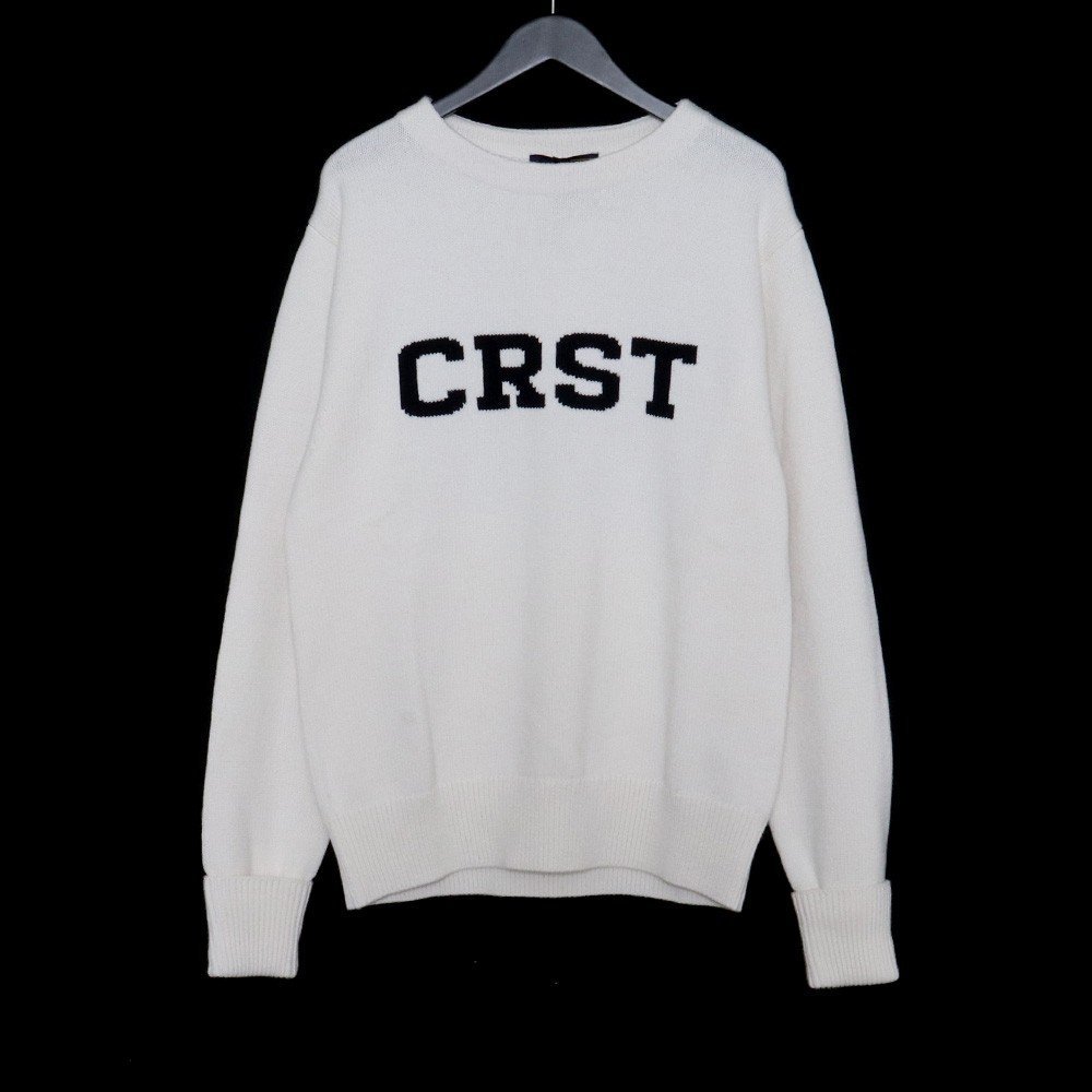 未使用 定価26400円 DIGAWEL 22AW CRSTSPORTCollegeJumper J.PRESS 2 ホワイト ディガウェル 度詰め天竺インターシャ プルオーバー ニット_画像1