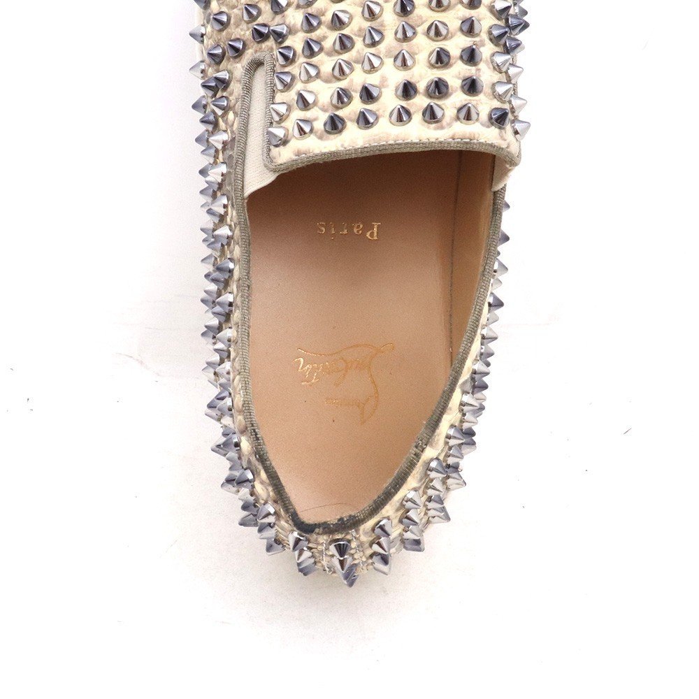CHRISTIAN LOUBOUTIN ROLLER BOAT FLAT PYTHON パイソン スタッズ