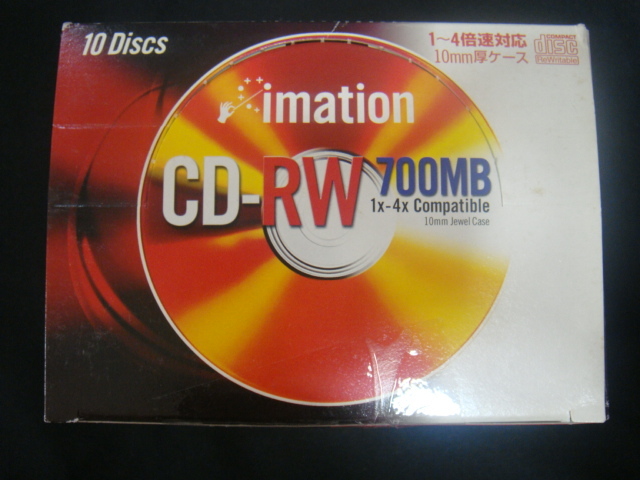 imation・イメーション／■＜データー用CD-RW*700MB(1～4倍速対応10mmケース)10枚入“CDRW80A”＞彡『未使用品』_画像3