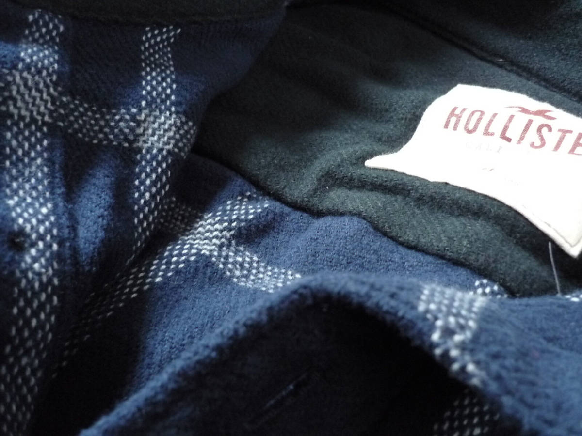 * 新品 ホリスター シャツジャケット Hollister textured flannel shirt HCO S / Navy *_画像6