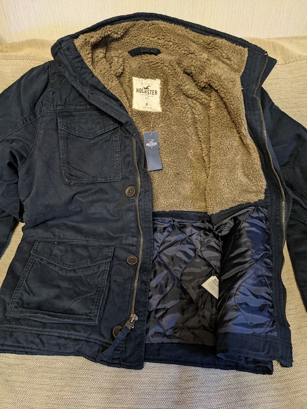 * 新品 正規品 HOLLISTER Co. ホリスター ミリタリージャケット Twill Shirt Jacket M / Navy *_画像1