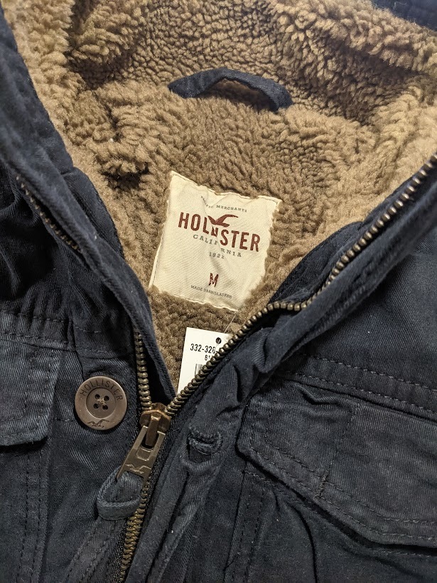 * 新品 正規品 HOLLISTER Co. ホリスター ミリタリージャケット Twill Shirt Jacket M / Navy *_画像4