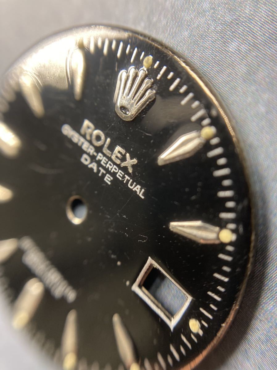 世界の ミラー系 純正品 6534 文字盤 ダイヤル ロレックス オイスターパーペチュアルデイト ROLEX OYSTER PERPETUAL DATE dial 黒 mirror men's アクセサリー、時計