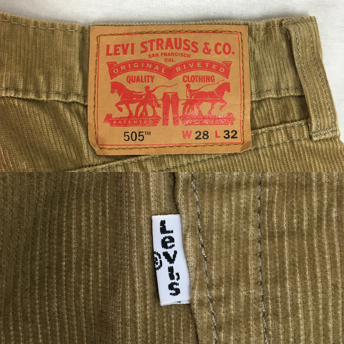 Levi's リーバイス 505 00505-1805 コーデュロイ レギュラーフィット ストレート W28 L32 ベージュ パンツ_画像8