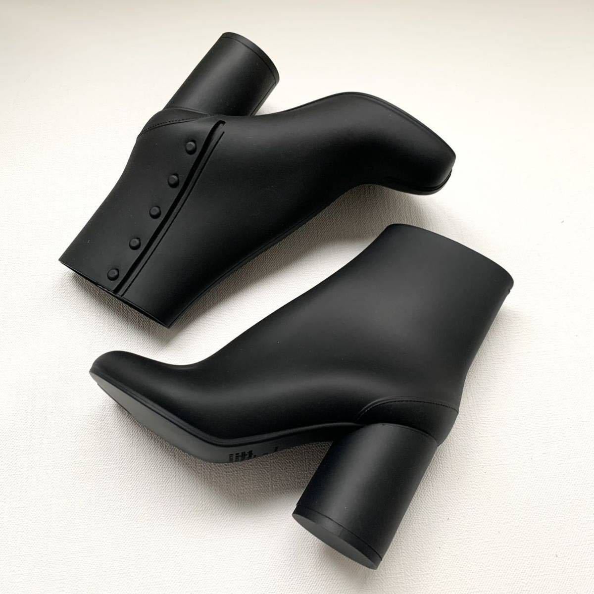 新品 2022AW メゾンマルジェラ Tabi タビ ラバー アンクル ブーツ 37 定12.32万 黒 ブラック レディース Maison Margiela ブラックヒール_画像7