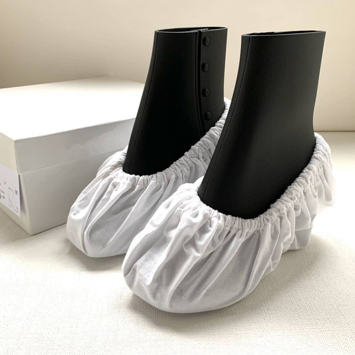 新品 2022AW メゾンマルジェラ Tabi タビ ラバー アンクル ブーツ 37 定12.32万 黒 ブラック レディース Maison Margiela ブラックヒール_画像9