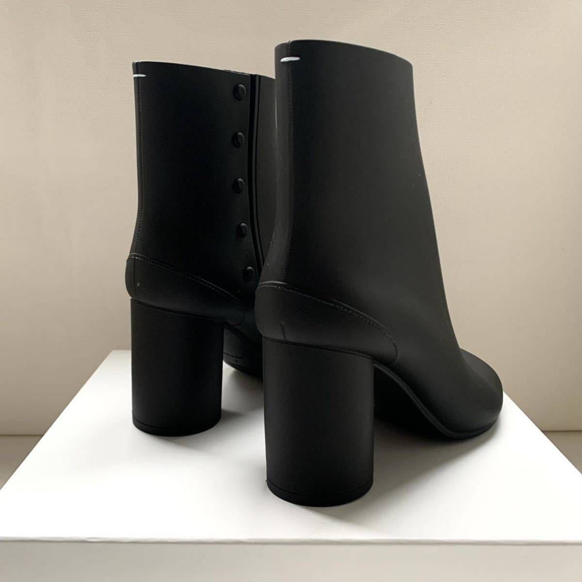 新品 2022AW メゾンマルジェラ Tabi タビ ラバー アンクル ブーツ 37 定12.32万 黒 ブラック レディース Maison Margiela ブラックヒール_画像6