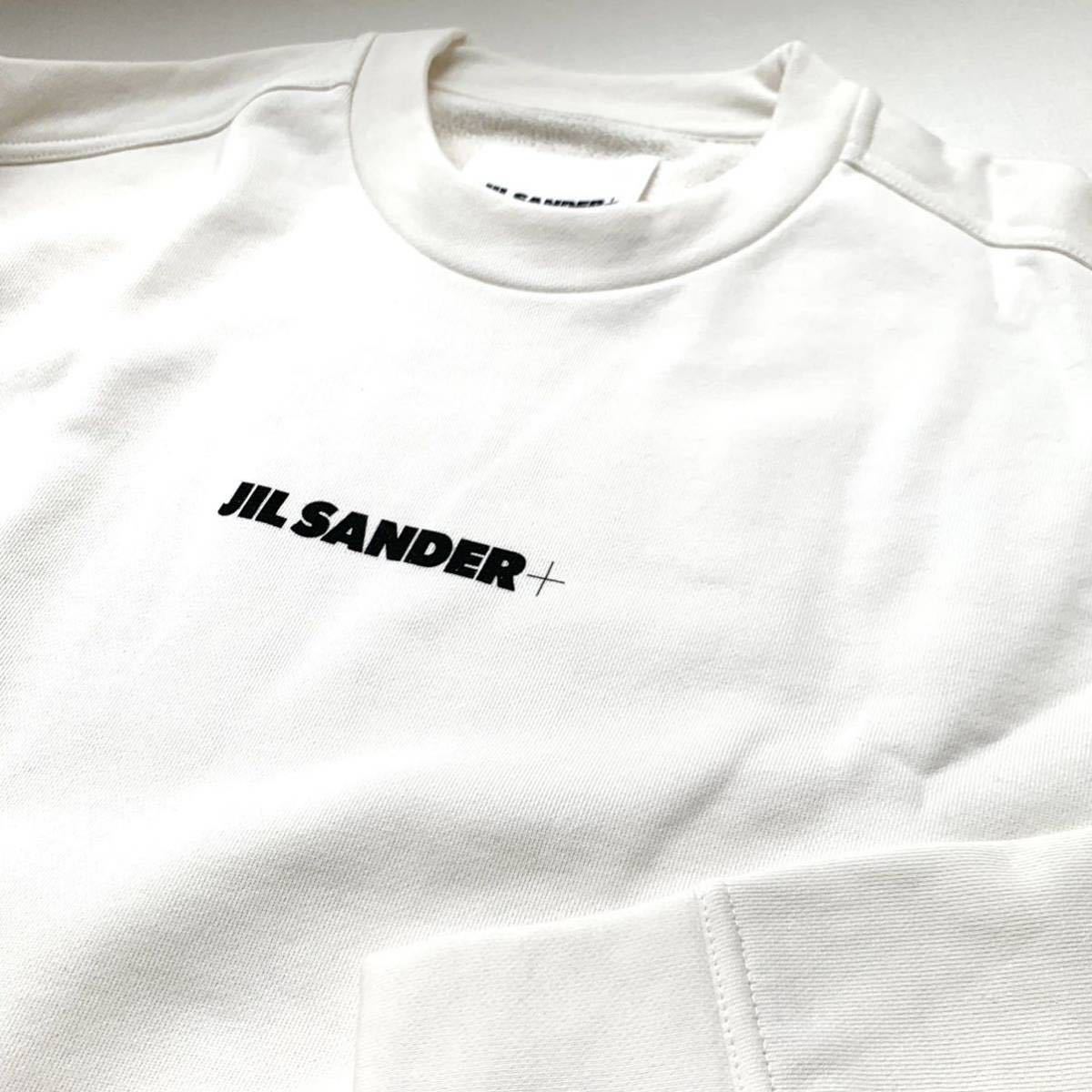 新品 JIL SANDER + ジルサンダー オーバーサイズフィット ロゴ スウェット シャツ M 定6.6万 メンズ JPUU707532 オフホワイト 送料無料_画像3