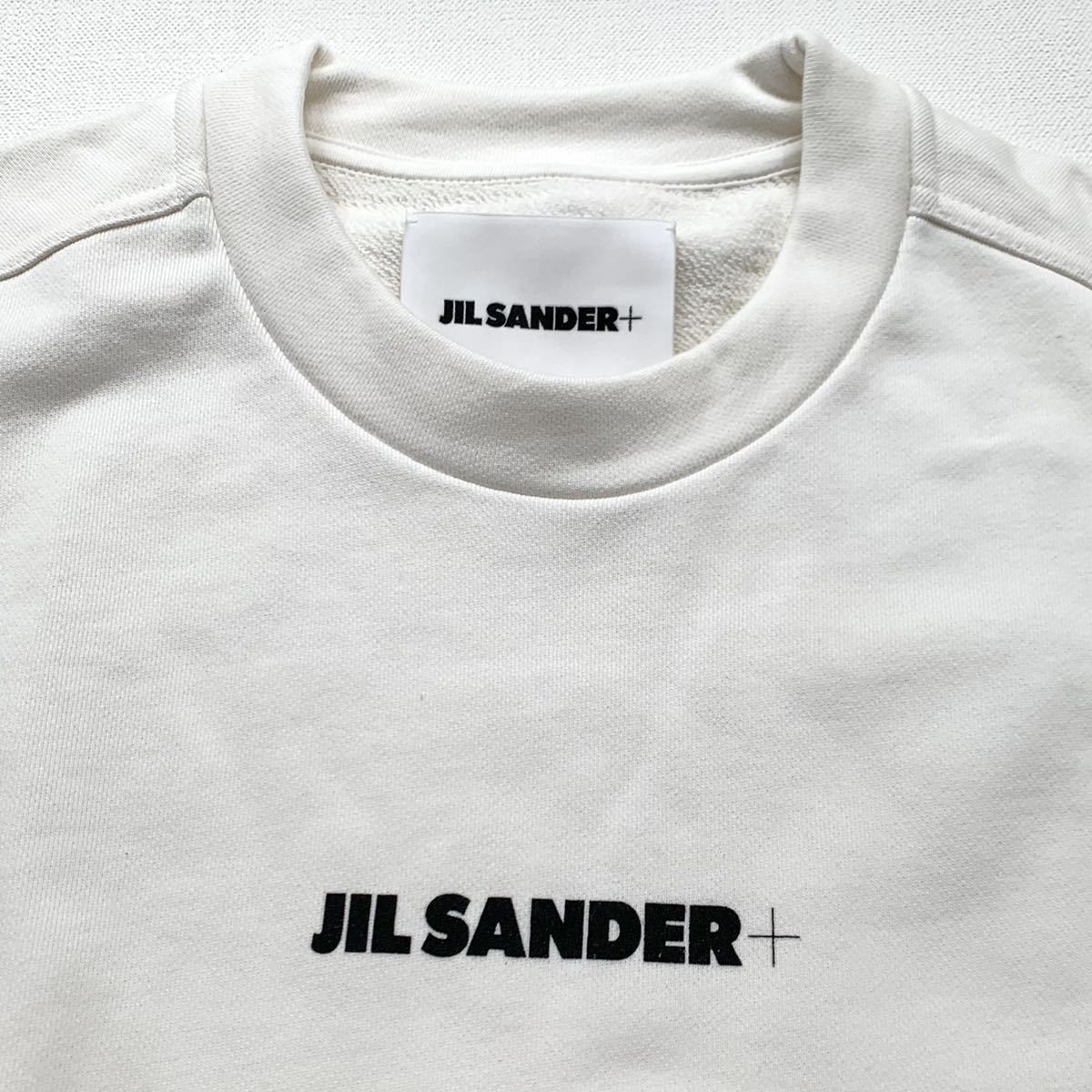 新品 JIL SANDER + ジルサンダー オーバーサイズフィット ロゴ スウェット シャツ M 定6.6万 メンズ JPUU707532 オフホワイト 送料無料_画像4