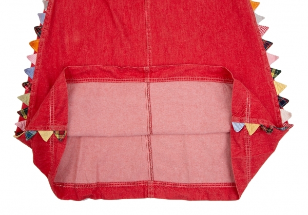 ピンクハウスPINK HOUSE サイドギザギザ装飾カラーデニムスカート 赤M位 【レディース】_画像9