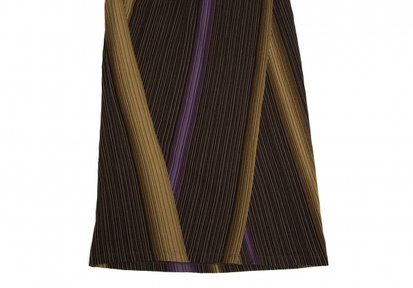  Jurgen Lehl JURGEN LEHL cotton stripe Jaguar do knitted skirt scorching tea M [ lady's ]
