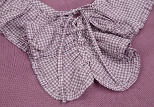 ピンクハウスPINK HOUSE ギンガムチェックフリル襟付き7分袖カットソー 紫M 【レディース】_画像5