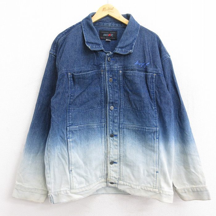 【SALE/10%OFF 紺 コットン 大きいサイズ 00s メンズ ジージャン 長袖 BOFF XL/古着 ネイビー ジャケット Gジャン アウター 中古 22nov04 デニム XLサイズ以上 【SALE/10%OFF 紺 コットン 大きいサイズ 00s メンズ ジージャン 長袖 BOFF XL/古着 ネイビー ジャケット Gジャン アウター 中古 22nov04 デニム XLサイズ以上