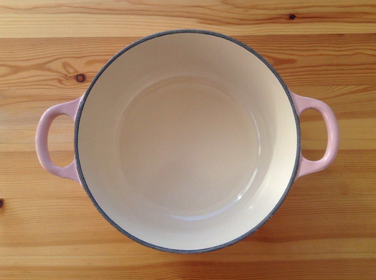 ルクルーゼ ココットロンド 18cm シフォンピンク□両手鍋 鋳物ホーロー