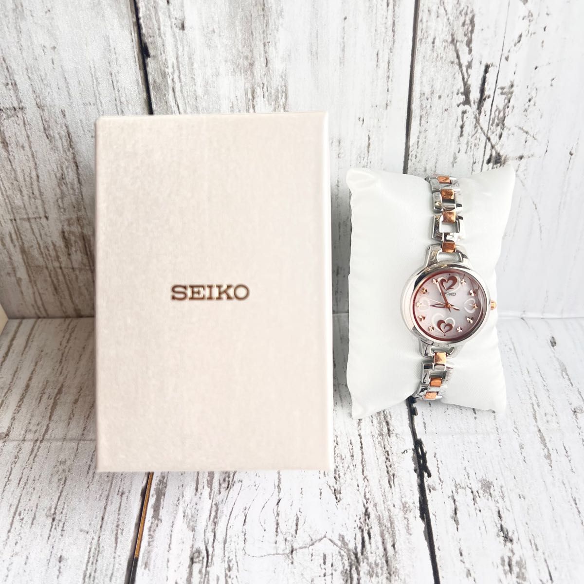 SEIKO セイコー ソーラー電波 腕時計 ピンクゴールド 3B51-0AR0 レディース腕時計