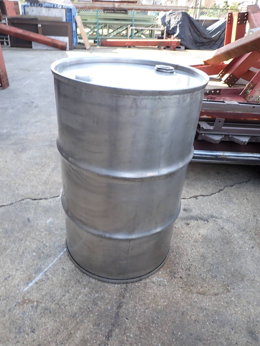 102001ステンレス製 クローズドドラム缶 200L 燃料 原料 溶剤 保管 薬品 DIY焚き火台西_画像5