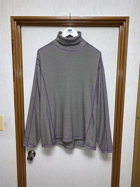 L 美品 22ss C.E OVERDYE STRIPE RIB TURTLE NECK LONG SLEEVE T タートルネック ロングスリーブ Tシャツ シーイー