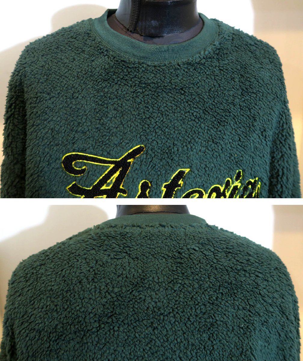 新品 Lサイズ ボアトレーナー サガラ刺繍 3510 70 緑 グリーン GREEN メンズ 厚手のセーター 大きなサイズ ビッグサイズ ロゴ入り_画像3
