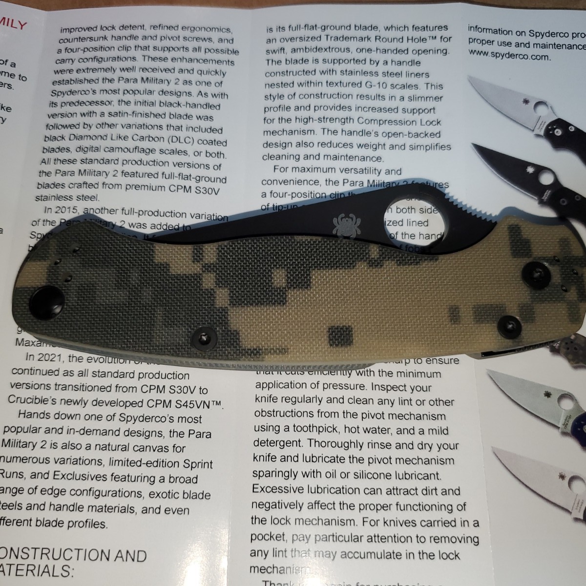 Spyderco スパイダルコ パラミリタリー2 ブラックカモ