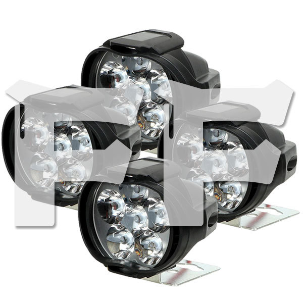 送料無料● 15W LED ワークライト 作業灯 投光器 ホワイト バイク オートバイ 自転車 12V 4個_画像1