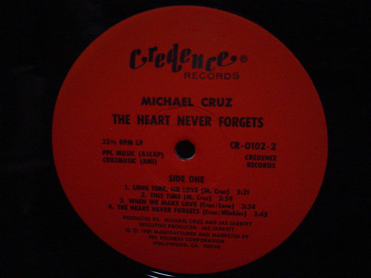 LP[AOR] MICHAEL CRUZ HEART NEVER FORGETS マイケル・クルーズ_画像2