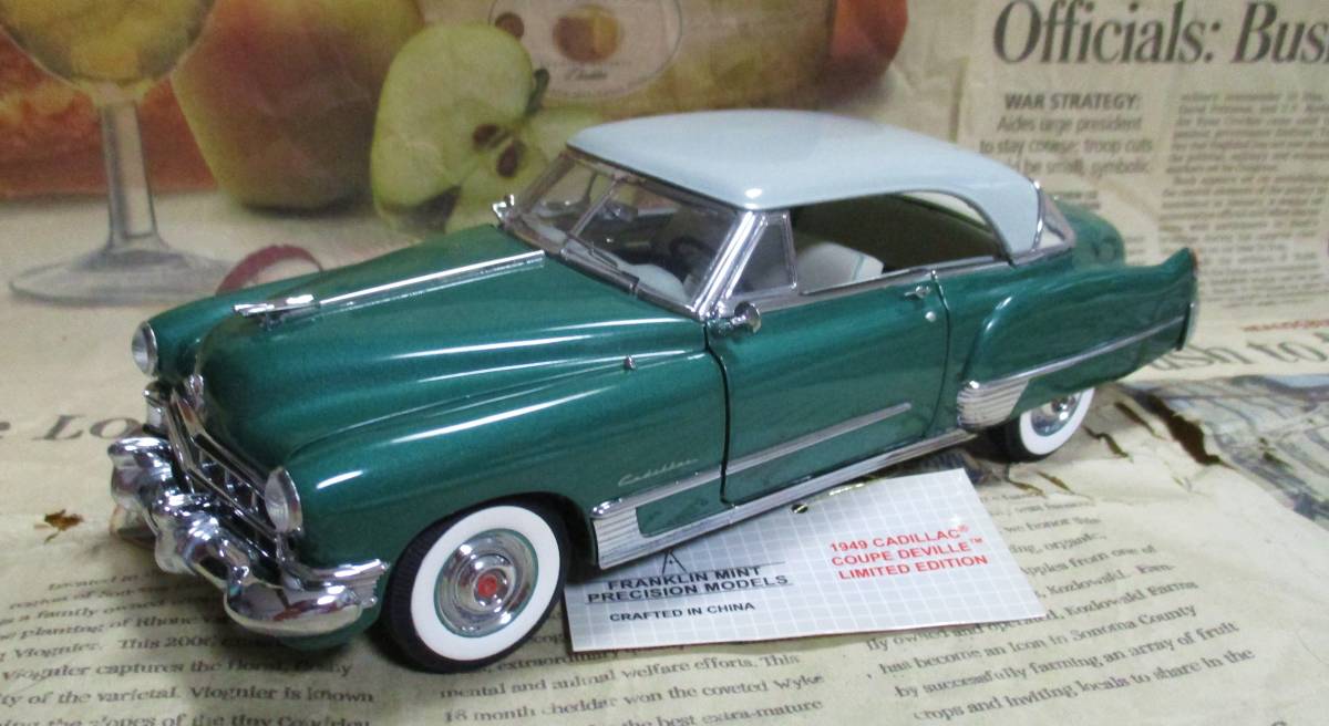★激レア絶版*フランクリンミント*1/24*1949 Cadillac Coupe DeVille グリーン/グレー