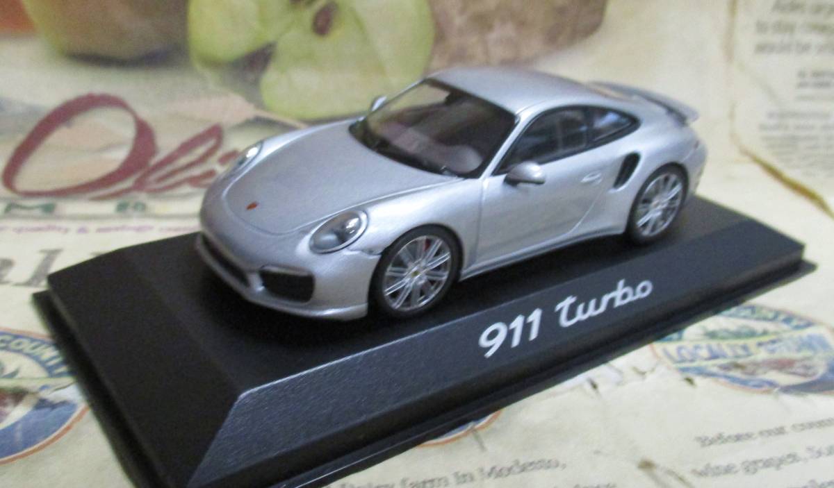 ☆レア絶版*ディーラー限定*Minichamps PMA*1/43*Porsche 911(991) Turbo Coupe 2014 シルバーメタリック_画像1