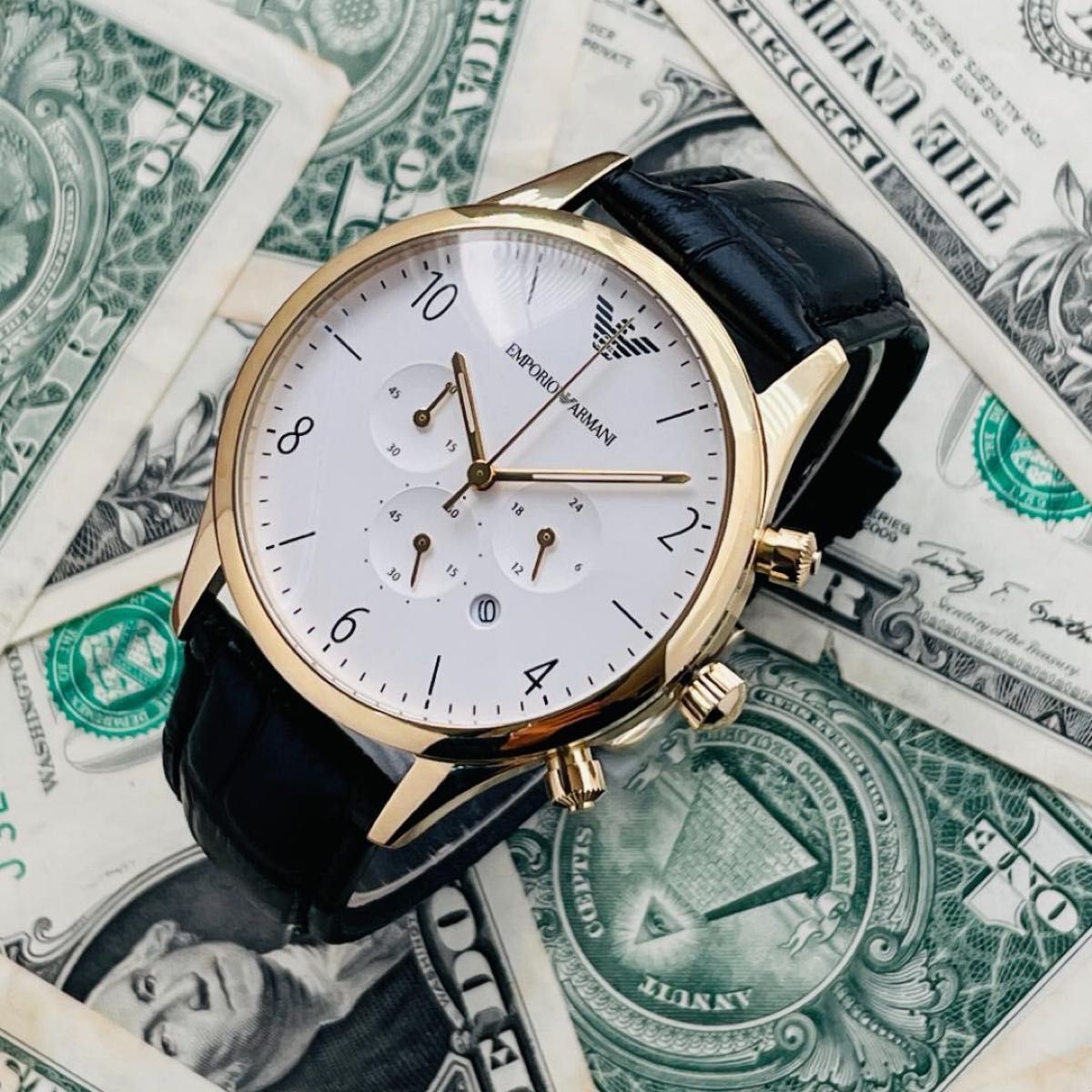 即購入OK◆【新品未使用】エンポリオ・アルマーニAR1892 EMPORIO ARMANIメンズ腕時計ホワイト即納クロノグラフ 3