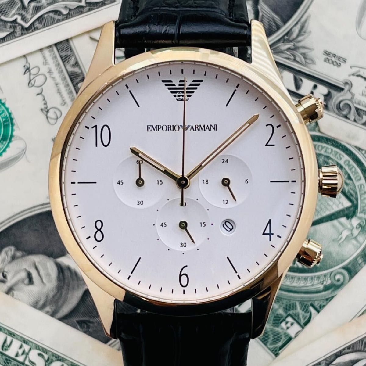 即購入OK◆【新品未使用】エンポリオ・アルマーニAR1892 EMPORIO ARMANIメンズ腕時計ホワイト即納クロノグラフ 6