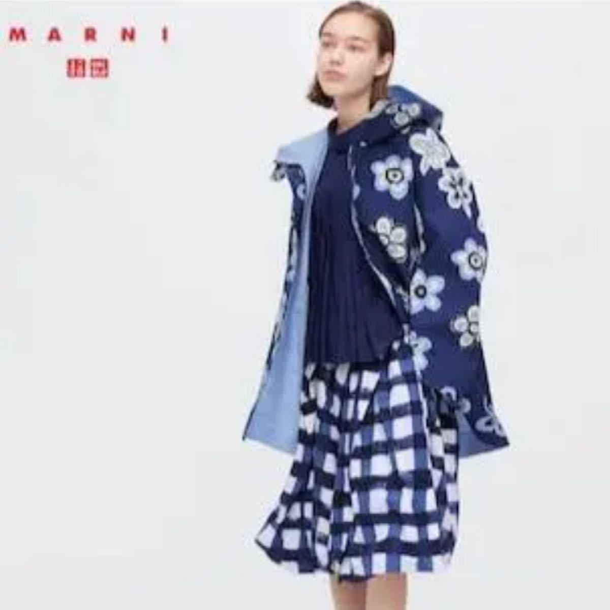 新品タグ付ユニクロ×MARNI マルニ ブロックテックハーフコートXS