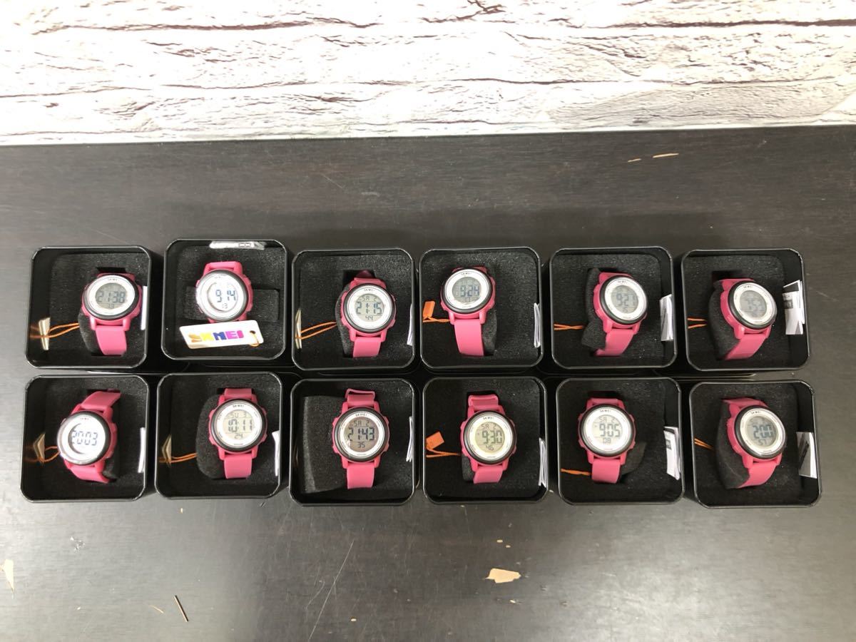 s91109-7122 SKMEI 子供腕時計 デジタル腕時計 ピンク 12個セット の画像1