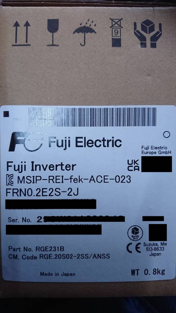 新品・未使用 富士電機 インバータ FRN0.2E2S-2J