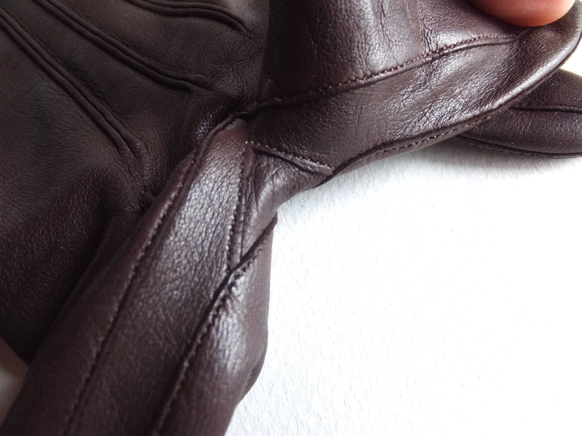 DENTStentsuOLD Vintage leather glove tea color leather gloves original leather × rabbit fur inner attaching lady's MADE IN ENGLAND Britain made 