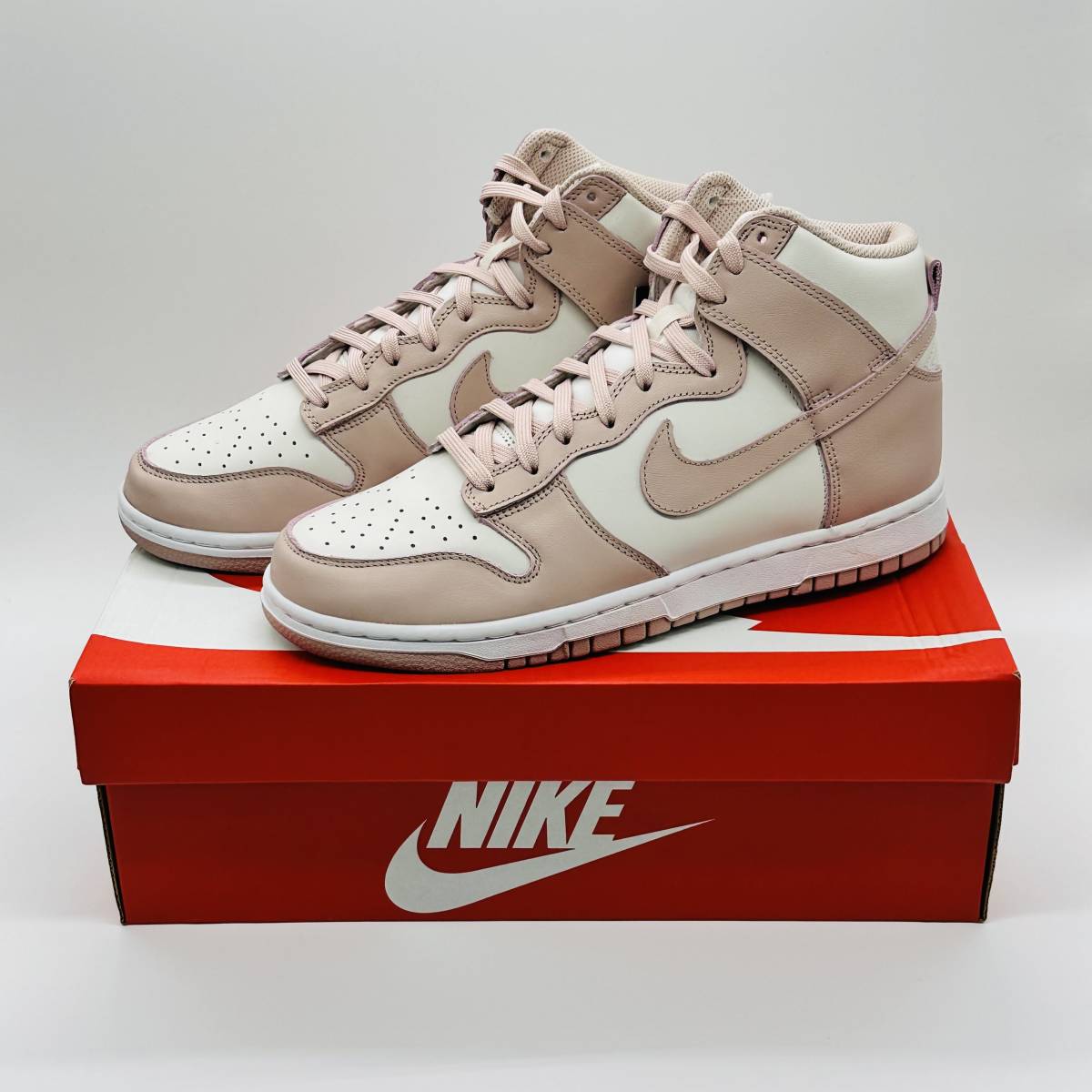 【新品未使用】 Nike Dunk High Pink Oxford DD1869-003 ナイキ ウィメンズ ダンク ハイ ファントム ホワイト ピンク オックスフォード_画像1