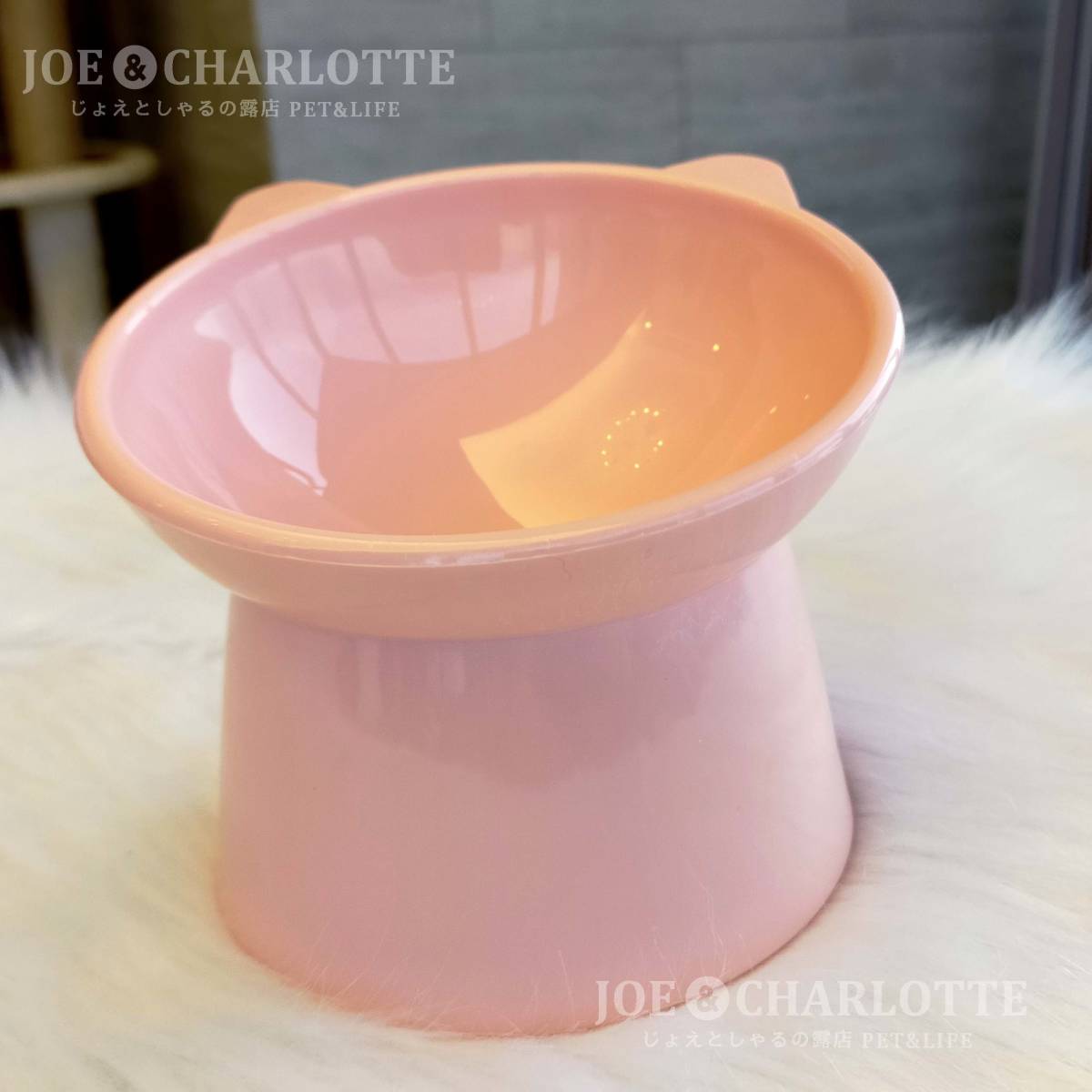 [ pink 1 point ] high capacity cat dog hood bowl pet tableware bite bait inserting watering bait plate pink 