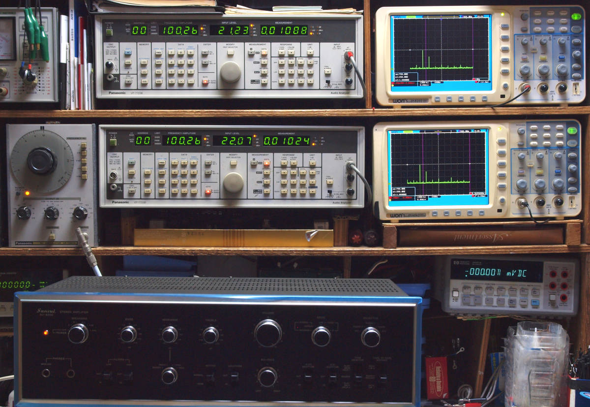 ４５年以上前の SANSUI サンスイ プリメインアンプ AU-8500 です_100Hz測定