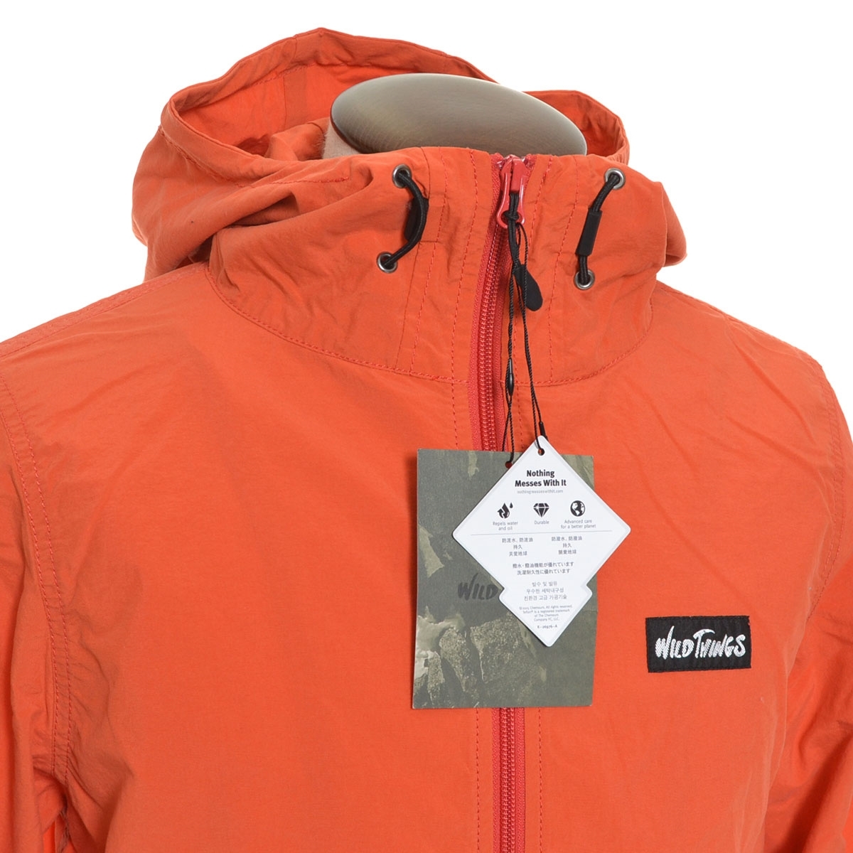 *361181 unused goods WILD THINGS Parker *HOODED JACKETf- dead jacket water-repellent nylon WT17003N size S men's orange 