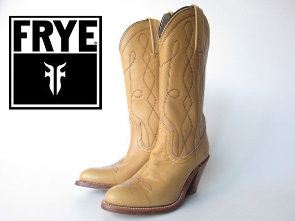 大人の上質 薄茶系 ウエスタンブーツ 本革 フライ FRYE USA製 22.5cm~23cm d97-34-0001 中古 靴 レディース レザー 22.5cm 大人の上質 薄茶系 ウエスタンブーツ 本革 フライ FRYE USA製 22.5cm~23cm d97-34-0001 中古 靴 レディース レザー 22.5cm