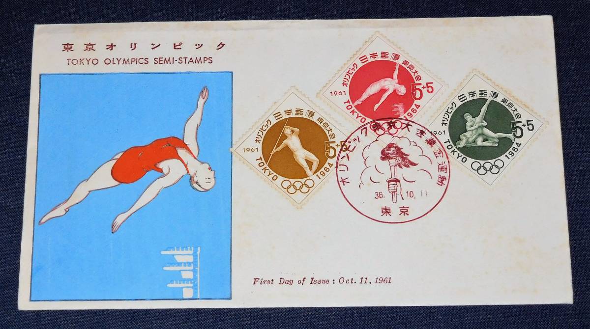 東京オリンピック募金 1964年 小型シート 6種完 NH未使用美品 + FDCの画像8