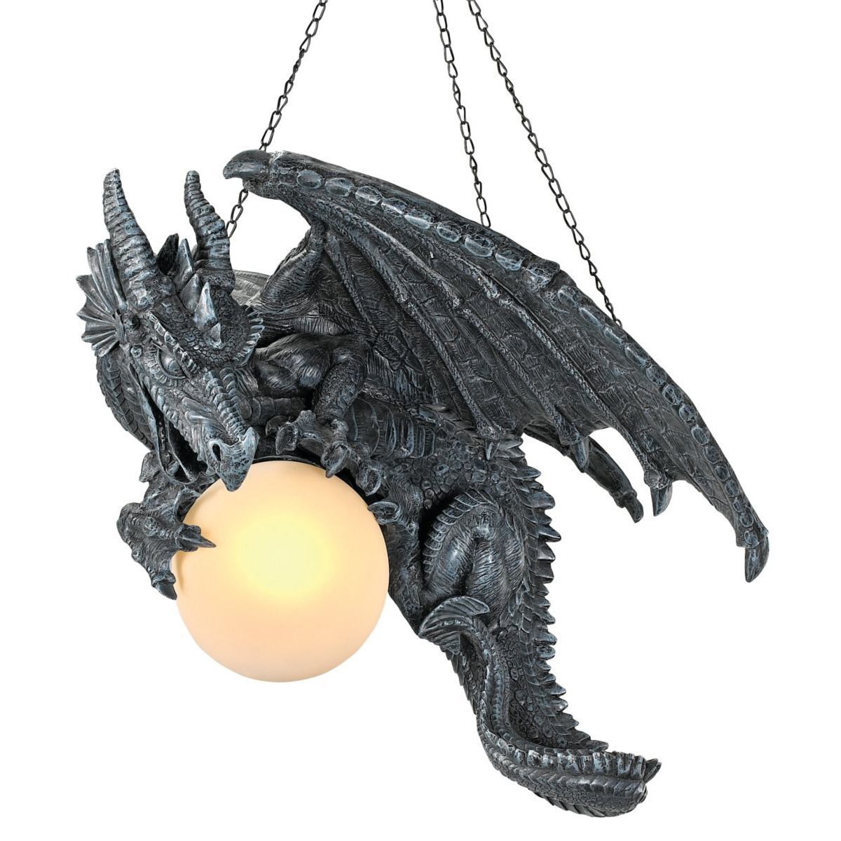 夜の怒りの 吊りドラゴン ランプ 彫像 彫刻/ ファンタジー D&D ゲームオブスローンズ アーサー王(輸入品