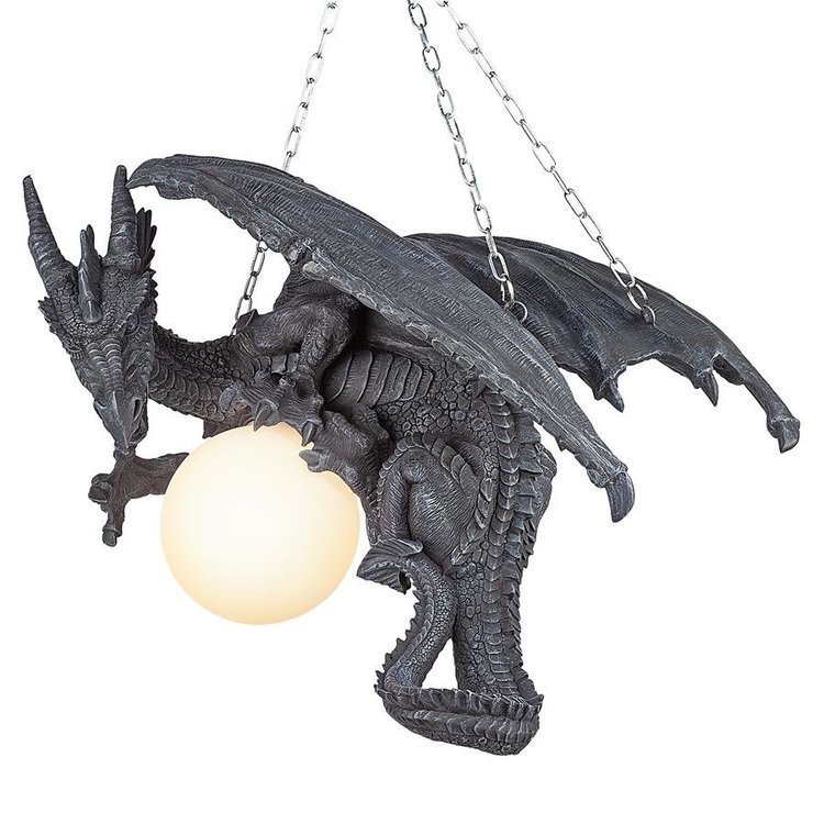 夜の怒りの 吊りドラゴン ランプ 彫像 彫刻/ ファンタジー D&D ゲームオブスローンズ アーサー王(輸入品_画像5