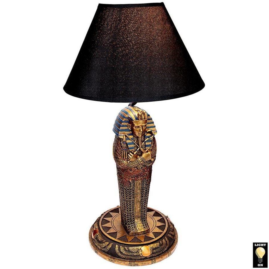 古代エジプト ツタンカーメン王の黄金の石棺台座 テーブルランプ彫像 エスニックインテリア 贈り物（輸入品