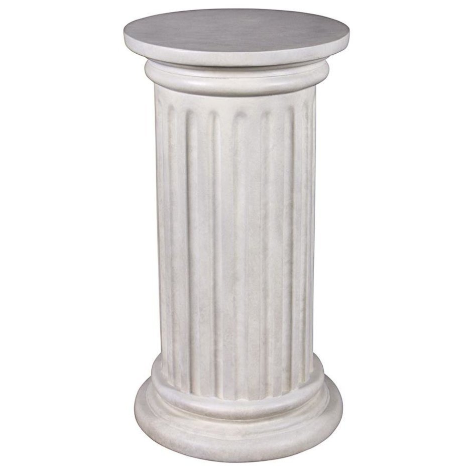古代ローマの ドーリア式 円柱台座彫像: 表面に沿って走る浅い溝を持つ列柱彫刻風：工芸品 アート装飾(輸入品)_画像1