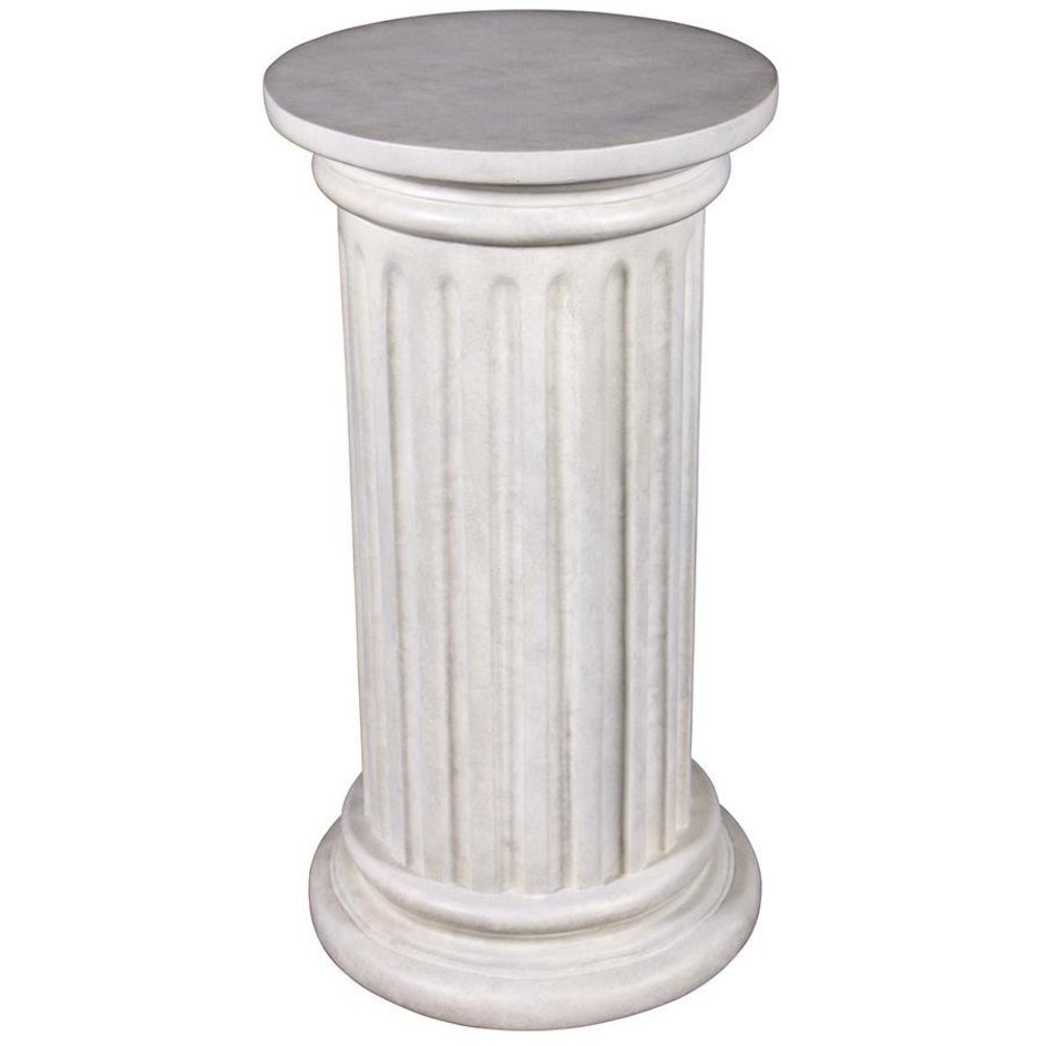 古代ローマの ドーリア式 円柱台座彫像: 表面に沿って走る浅い溝を持つ列柱彫刻風：工芸品 アート装飾(輸入品)_画像2